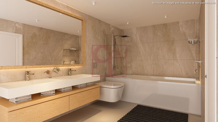 Salle de bain avec baignoire