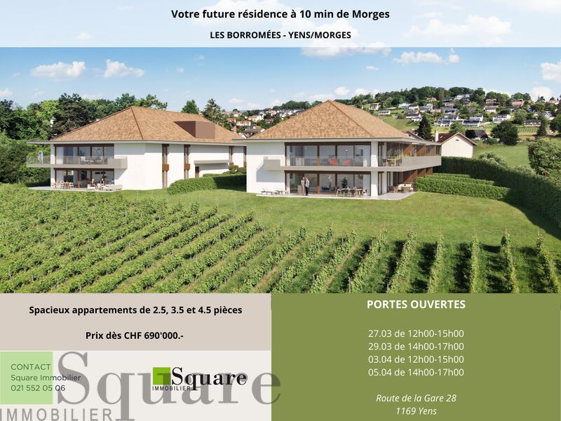 Magnifique 2,5 pièces dans une nouvelle résidence au cœur des vignes