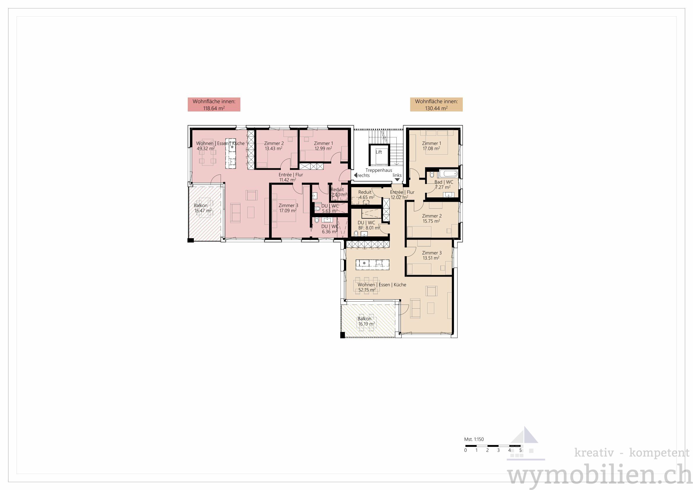 Wohnung 522-4 = rot 