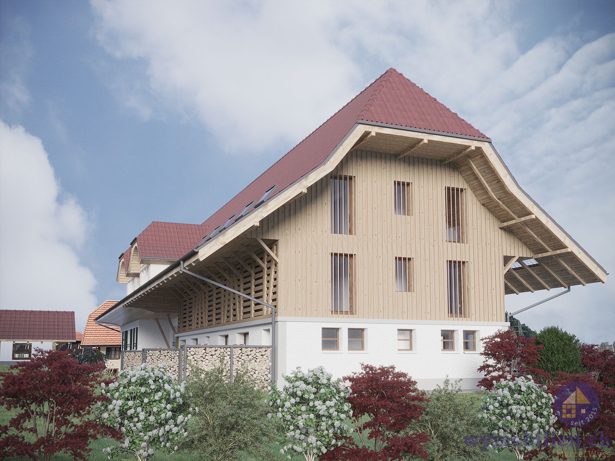 Ansicht Ost (Neubau Reihenhäuser)