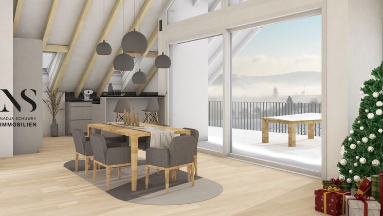 4.5-Zimmer Dachwohnung in Niedrigenergiehaus