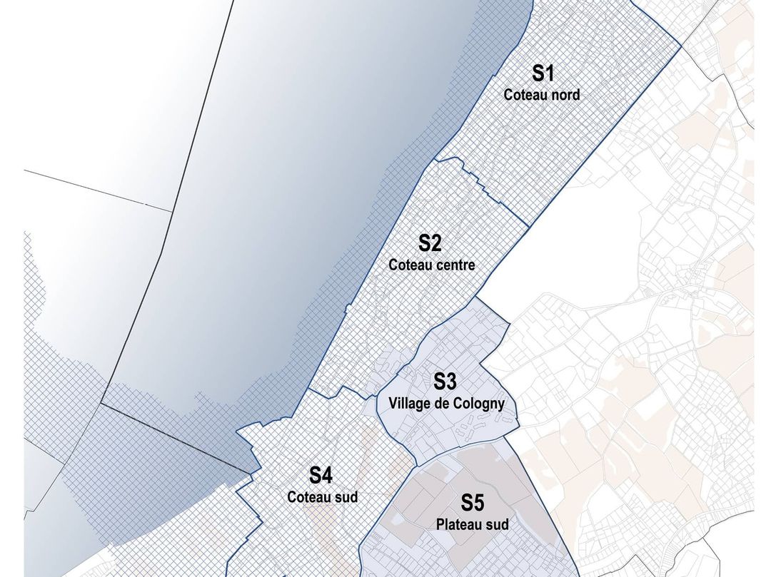 Les différentes zones définies par le Plan directeur communal de Cologny