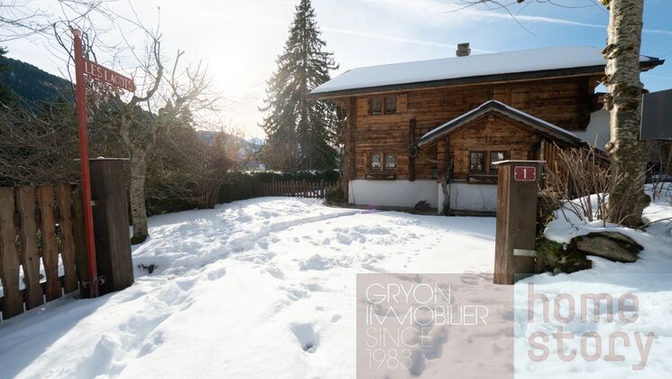 Chalet familial typique à Gryon avec jardin et dépendances