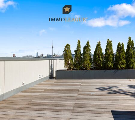 Gemeinschaftsdachterrasse mit Blick auf den Fernsehtum.
