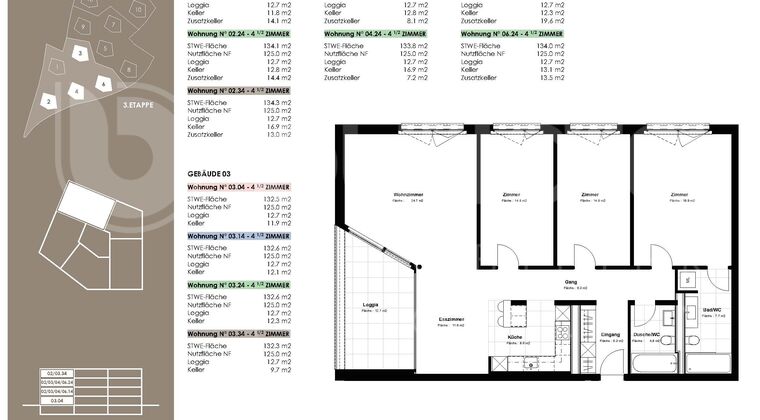 4.5 Zimmer-Wohnung, 3.01, EG, 125.0 m2