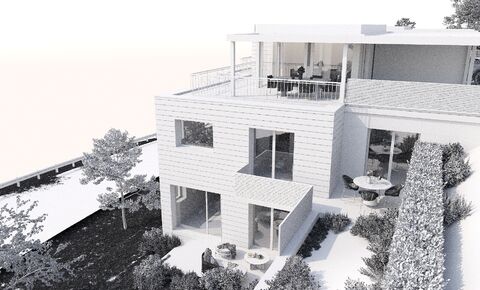 Villa d'architecte mitoyenne de 3.5 pièces avec locaux à disposition