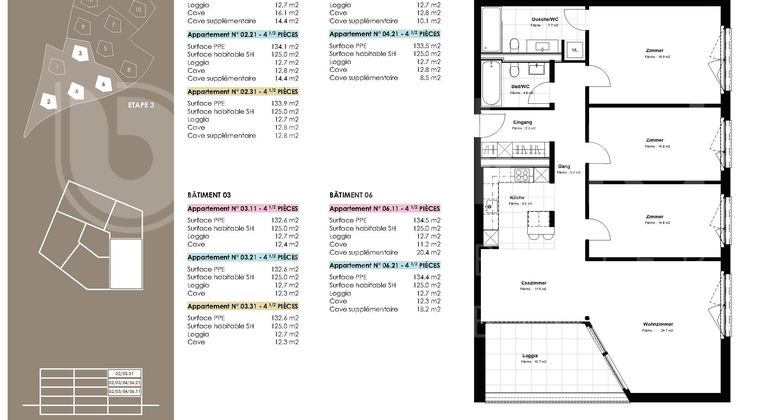 4.5 Zimmer-Wohnung, 3.11, 1. OG, 125.0 m2
