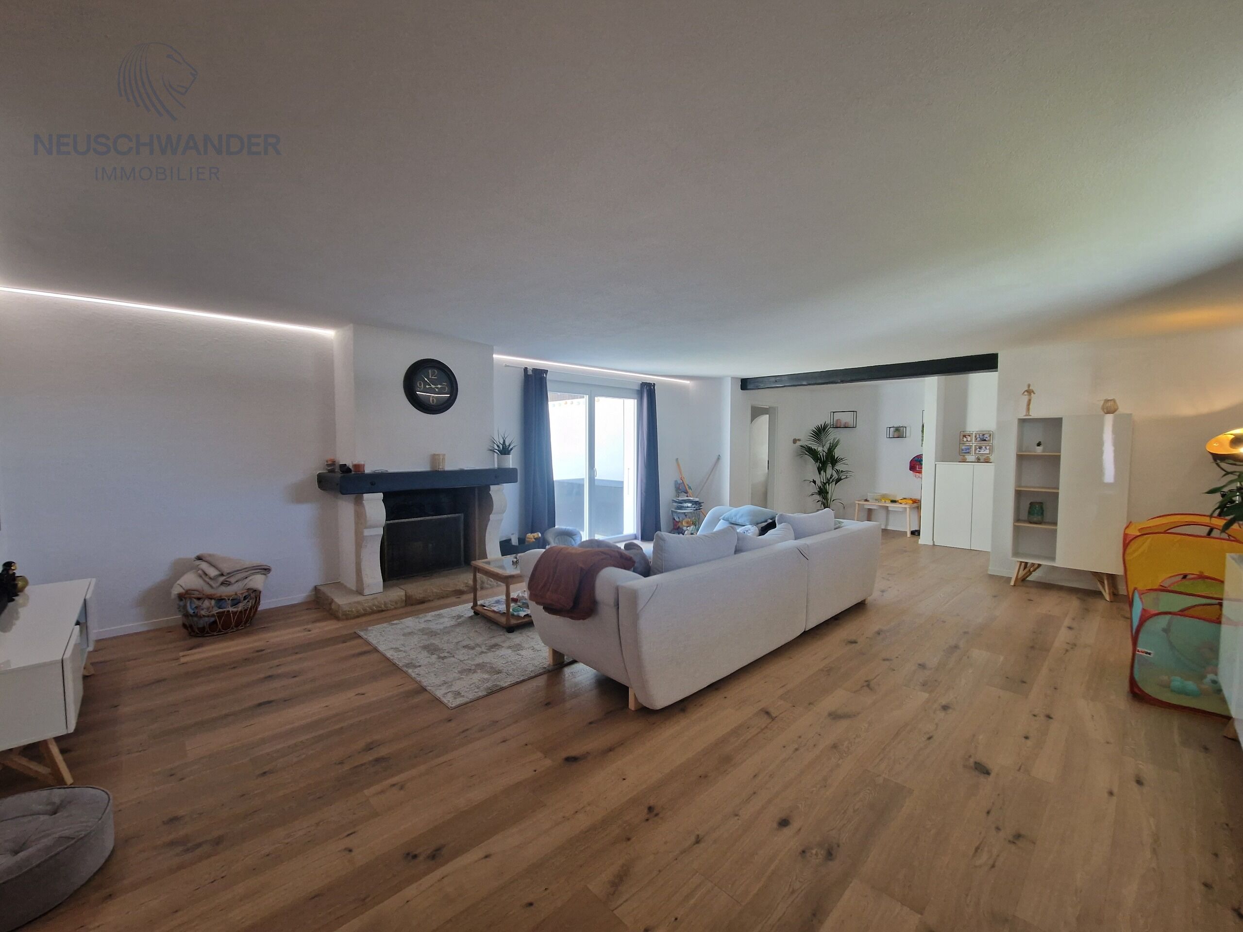 living room with fireplace