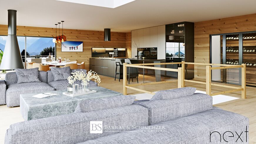 Chalet sur plan contemporain dans un quartier privilégié