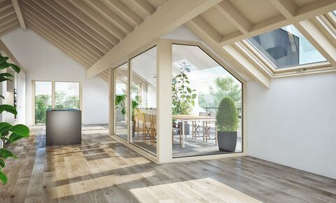 Adlerhorst mit Ausblick ins Grüne - Exklusive Wohnhallen