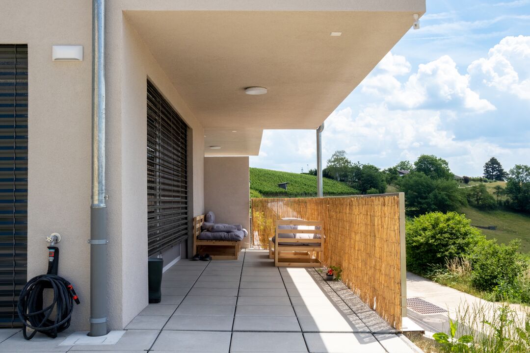Projet immobilier à Valeyres avec 2 maisons construites, la terrasse