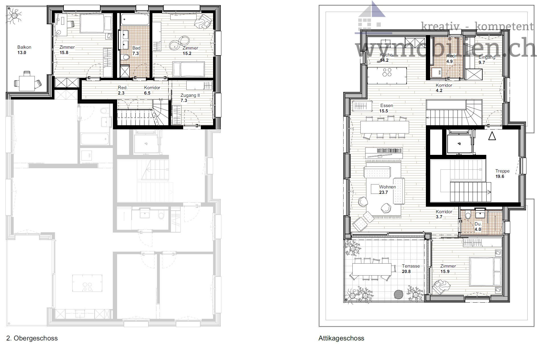 Grundriss Attika-Maisonette