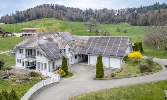 Lichtdurchflutete Landhaus-Villa mit Pferdestallungen