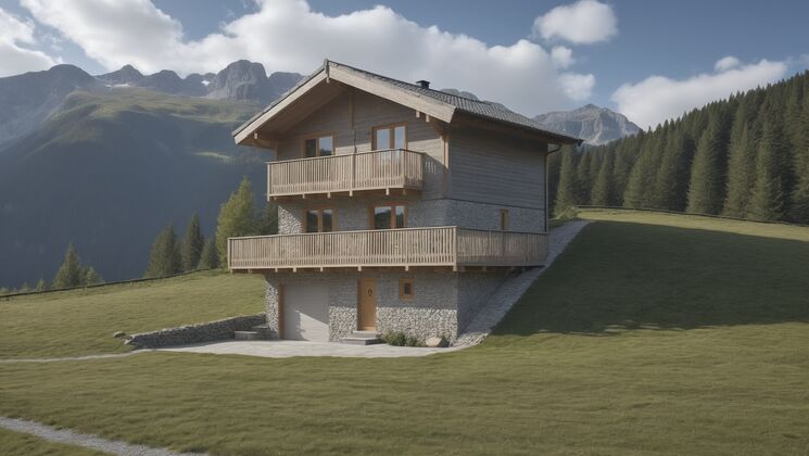 Les Giettes , chalet individuel avec vue sur le lac