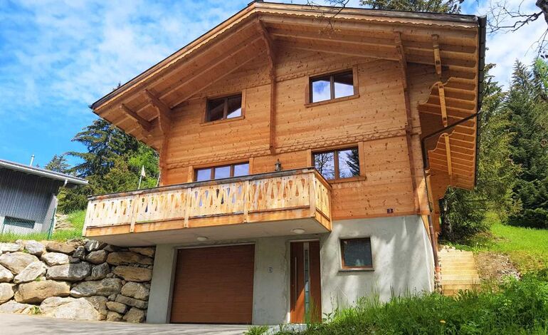 Chalet de standing entouré de verdure proche des pistes de ski