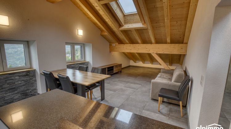 3.5 room attic flat with breathtaking views in Haute-Nendaz