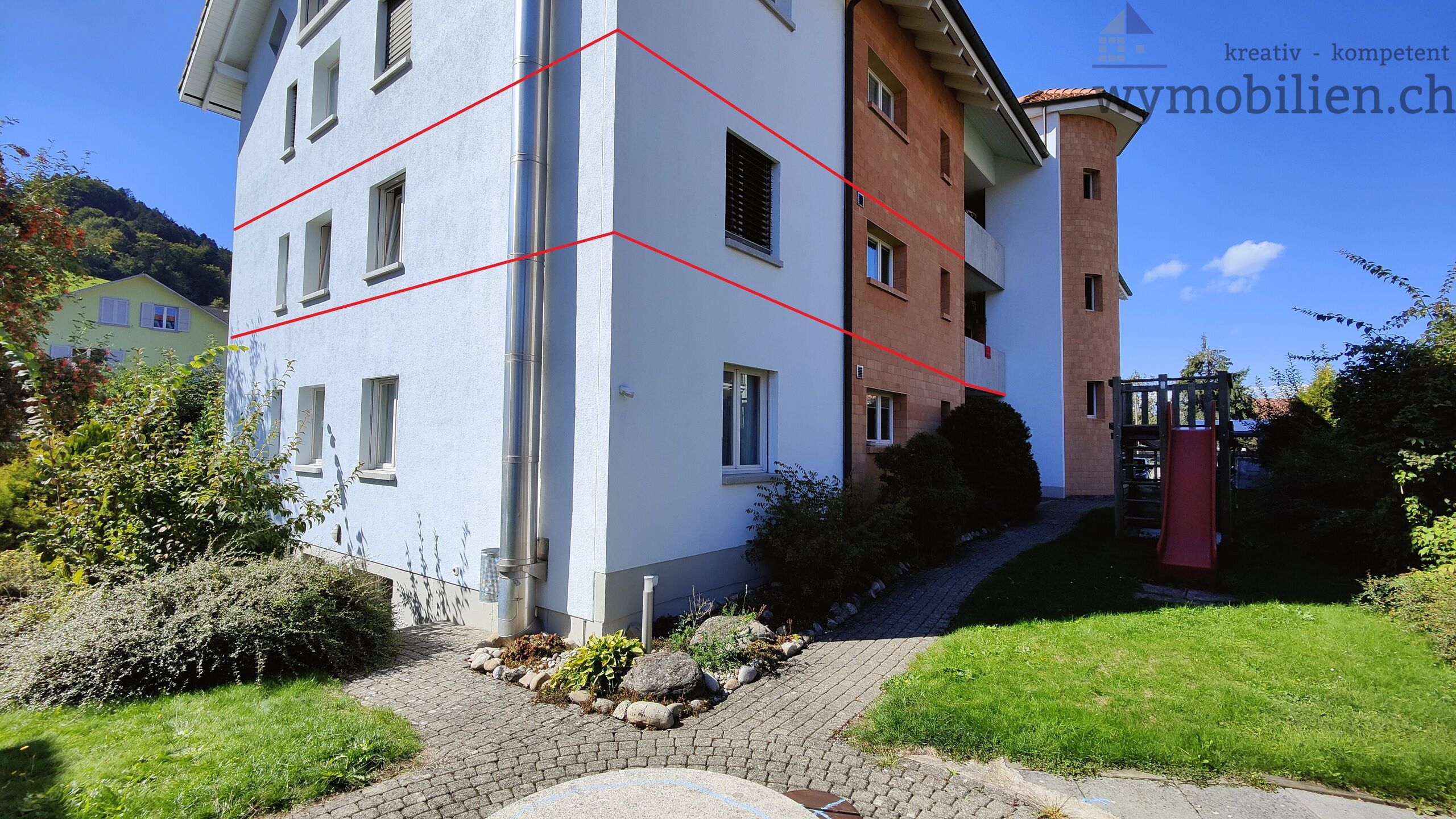 Die Wohnung im 1. Stock mit 'Laubenzugang'