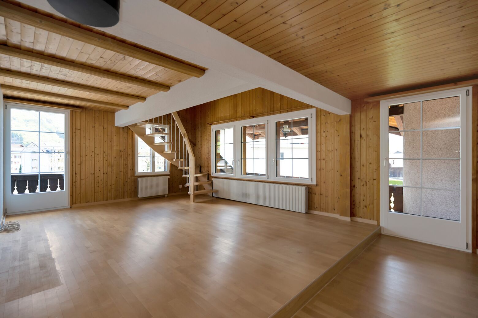 Wohnzimmer / Esszimmer mit Kaminanschluss für einen Schwedenofen