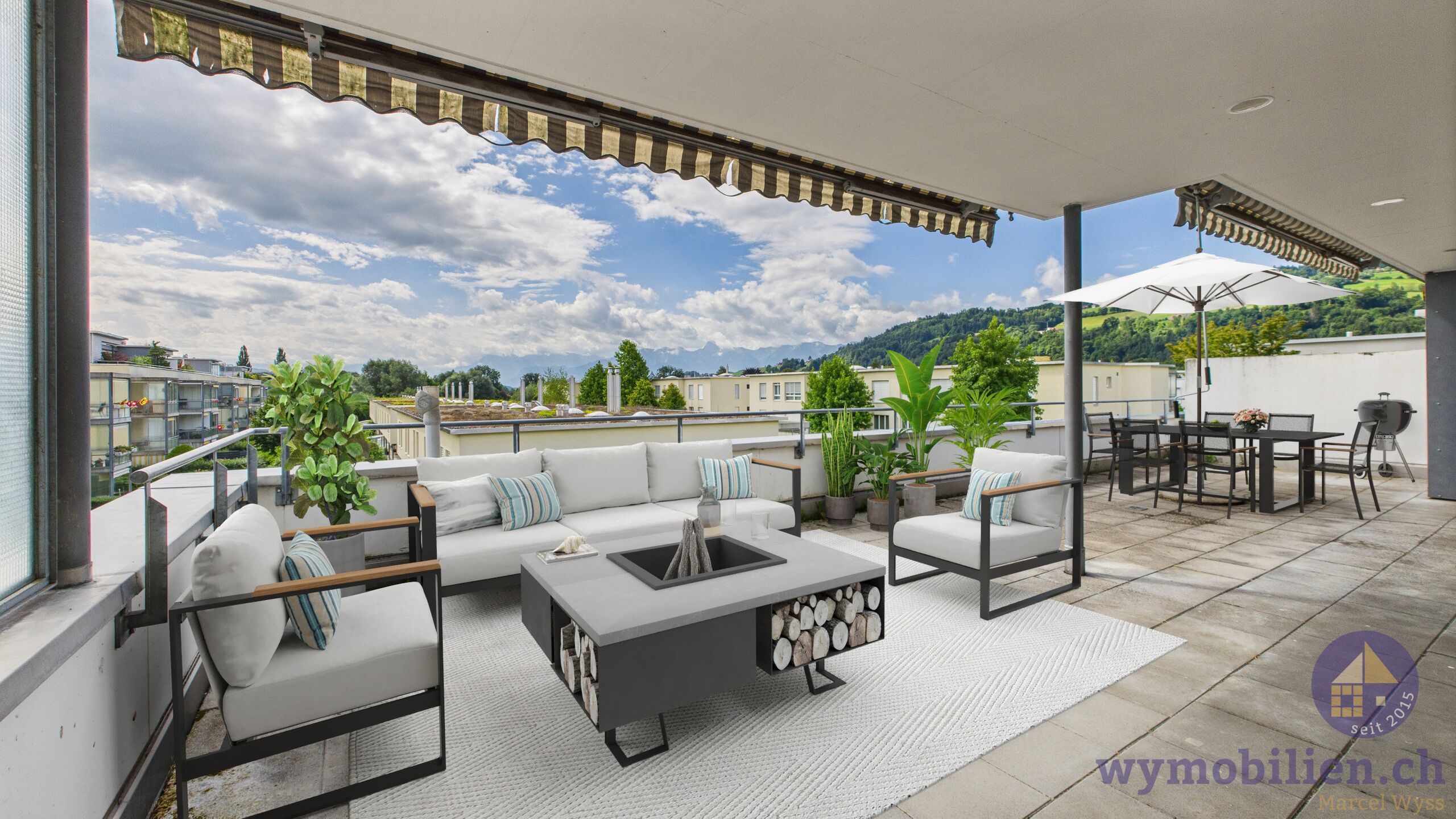 Die grosse Terrasse mit Weitblick 