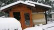 Caravane et auvent aménagé été et hiver camping du Grand Paradis