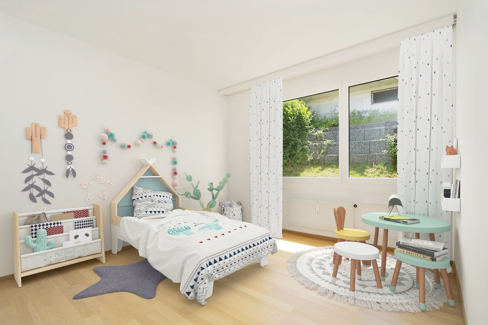 Kinderzimmer (Möbel visualisiert)