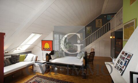 Wide and bright apartment with 7 rooms in attic