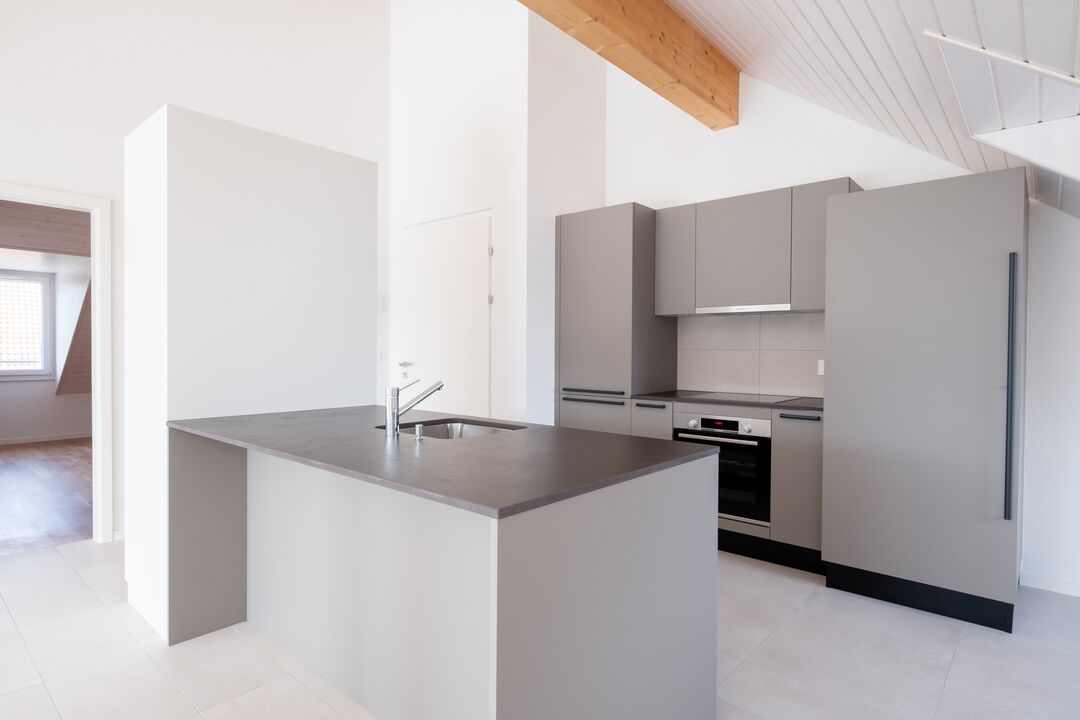 Construction d'un petit immeuble au style villageois avec 6 appartements : l'intérieur.