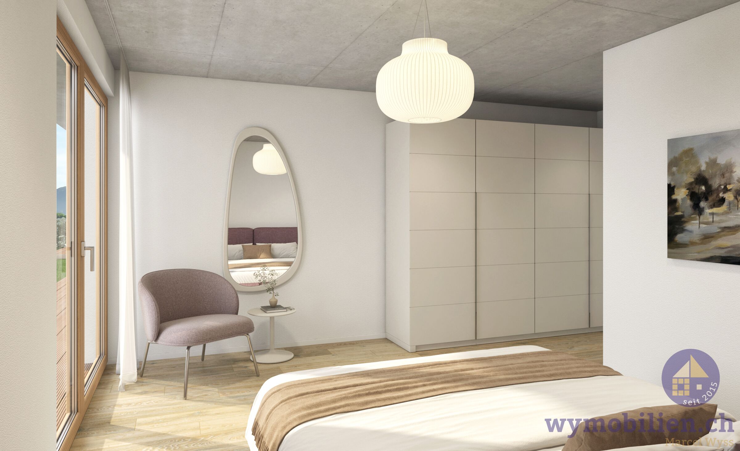 Schlafzimmer Gartenwohnung West (1090-01)