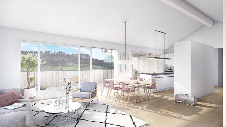 Traumhafte Attika-Wohnung mit grossen Terrassen (teilweise verglast)