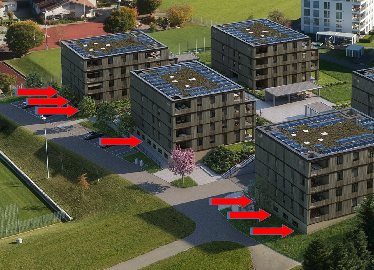 Lage der Dienstleistungsflächen