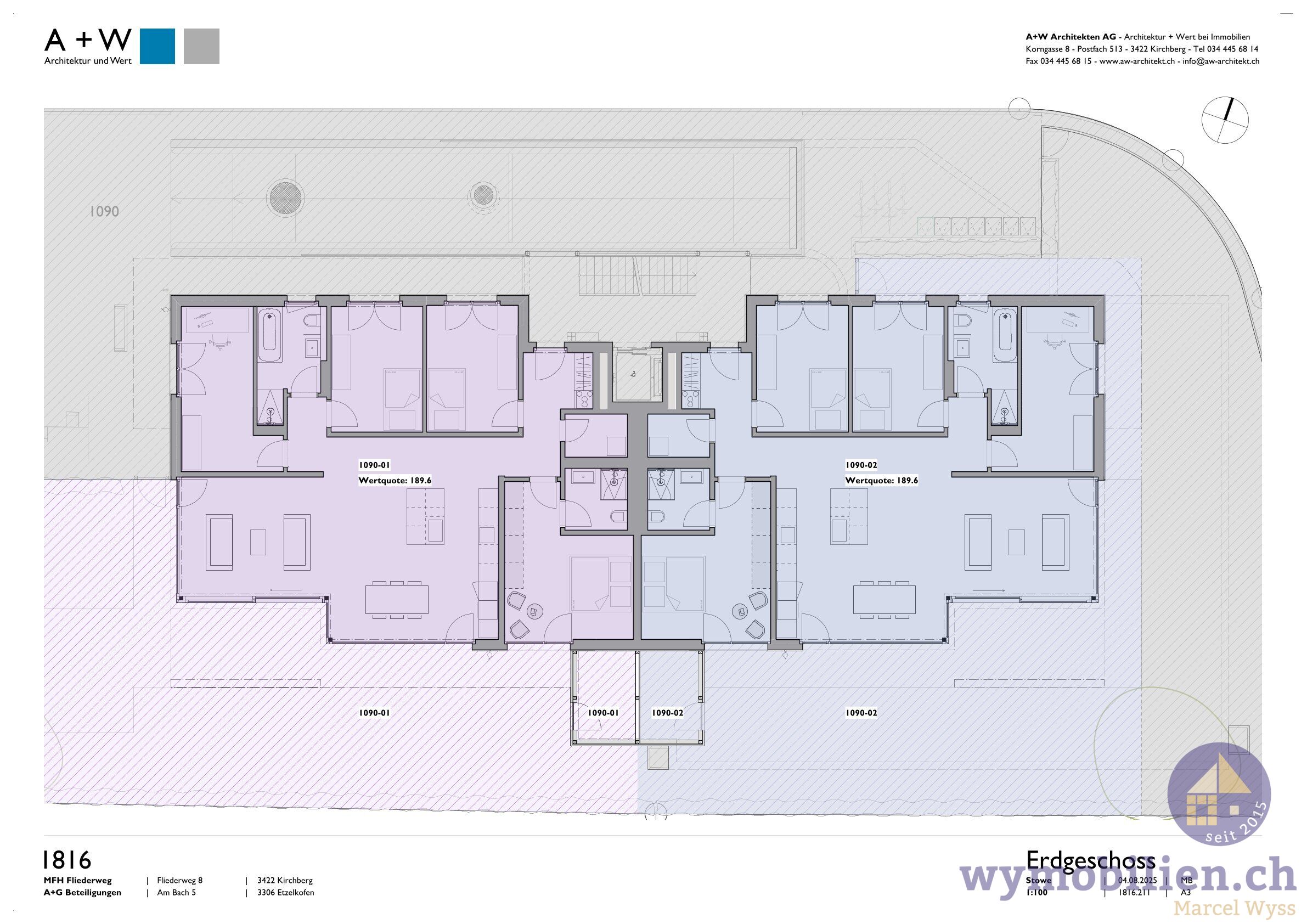 Grundrisse der beiden Gartenwohnungen 