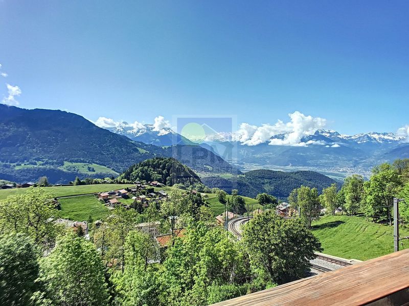 2 bedroom Apartment (62.1m2) with large balcony (26.1m2) south and spectacular view on the Dents du Midi