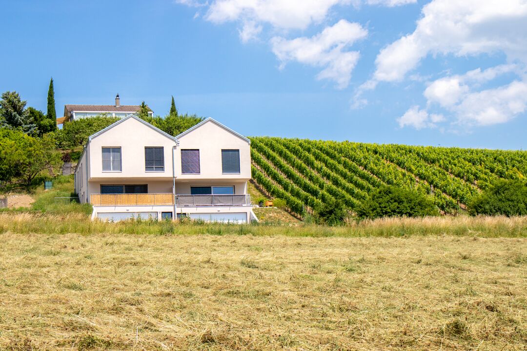 Projet immobilier à Valeyres avec 2 maisons construites, l'extérieur
