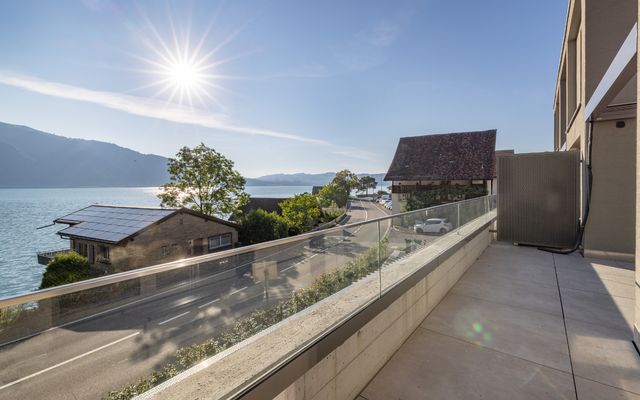 New building row house with a view of lake Zug