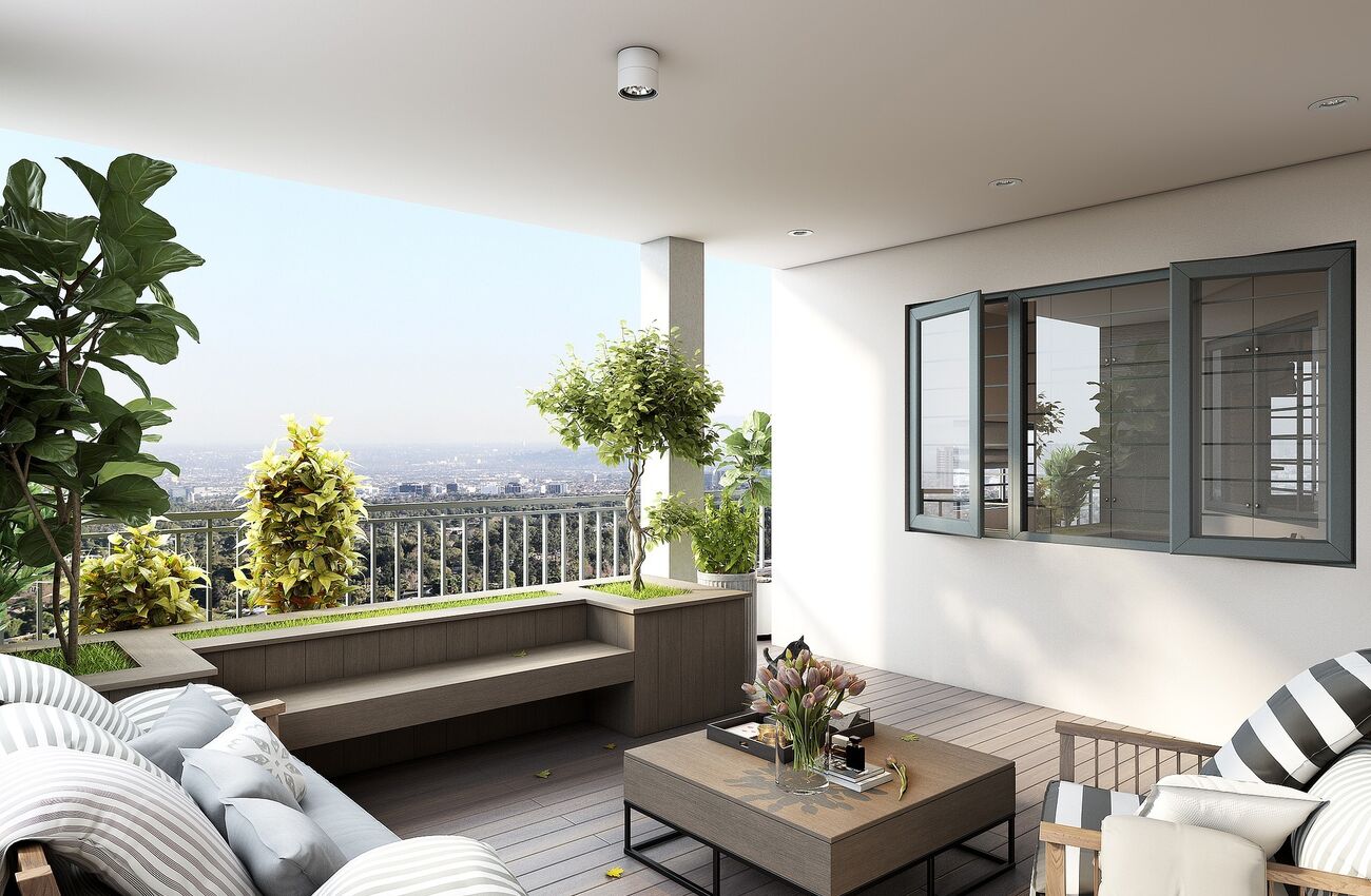 Loggia, balcony, terrace, veranda and winter garden