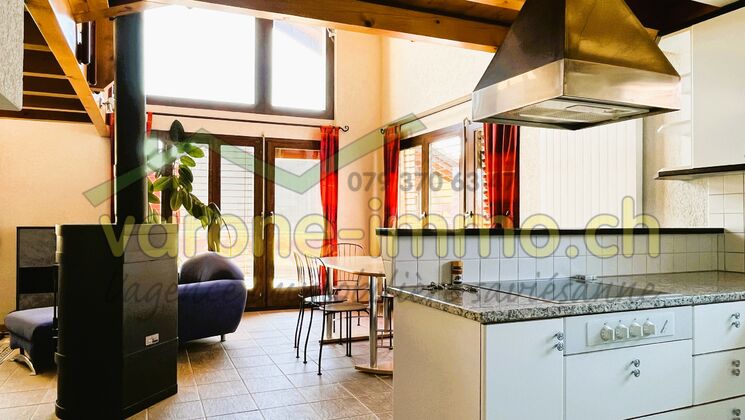 Chaleureux appartement de 4.5 pces en duplex sous charpente