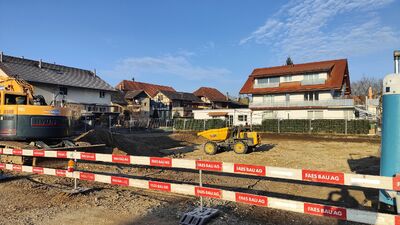 Baustelle in der Morgensonne (10.2.2023)