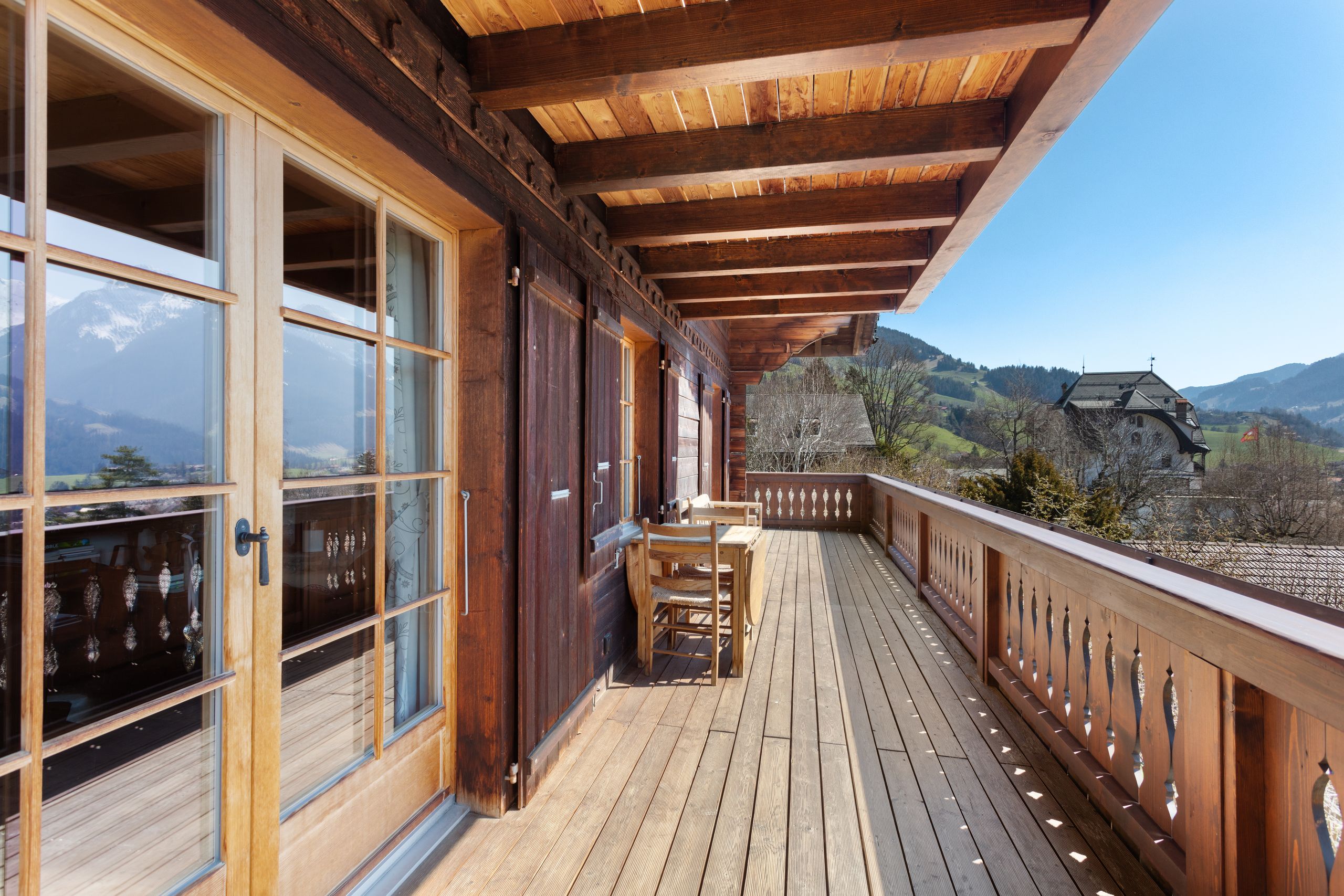 Balcony with unobstructed view of the mountains