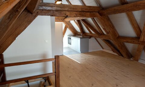 Charming new one-room studio with covered balcony