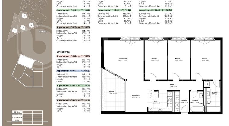 4.5 Zimmer-Wohnung, 3.01, EG, 125.0 m2