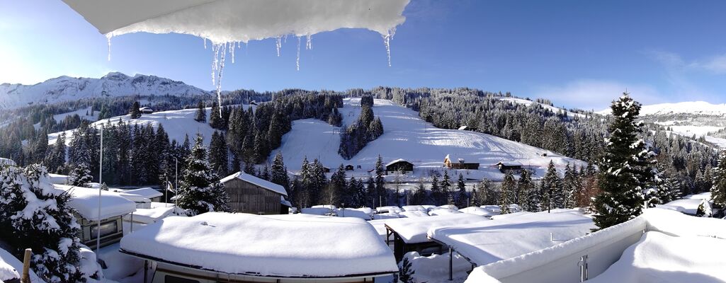 Aussicht auf die Skipiste