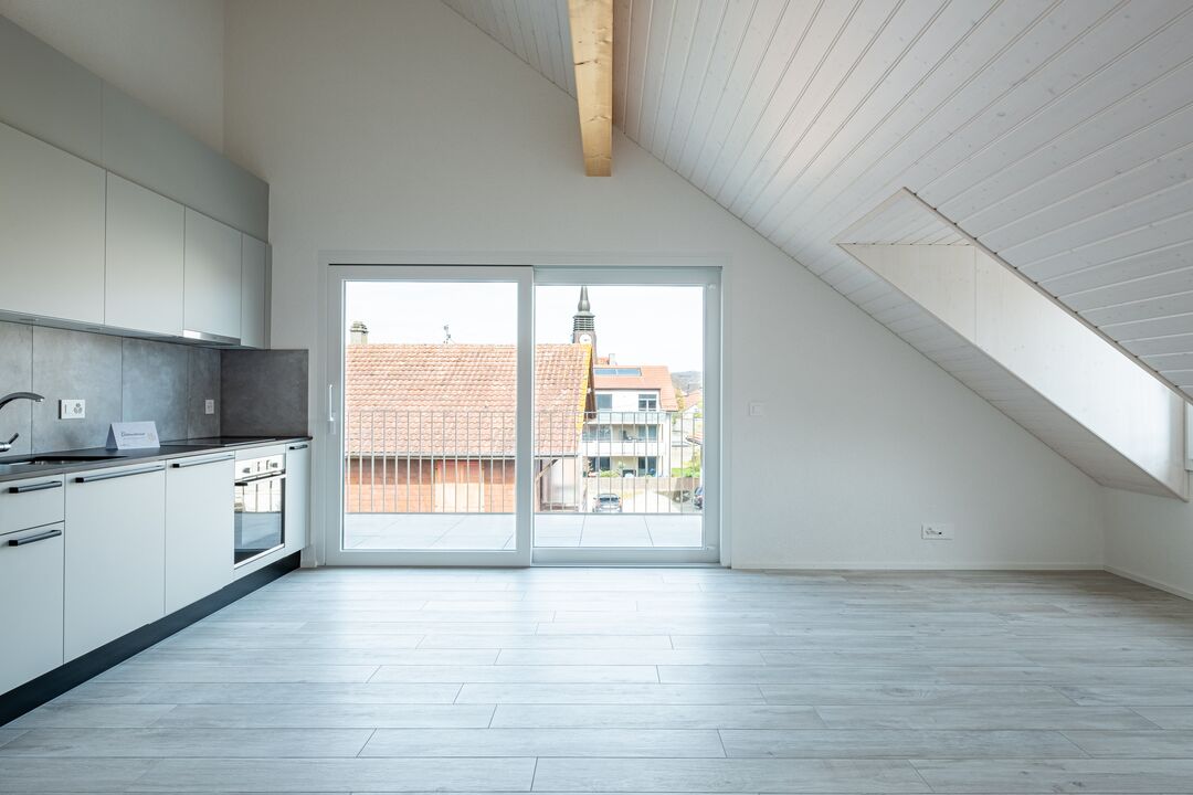 Construction d'un petit immeuble au style villageois avec 6 appartements : l'intérieur.