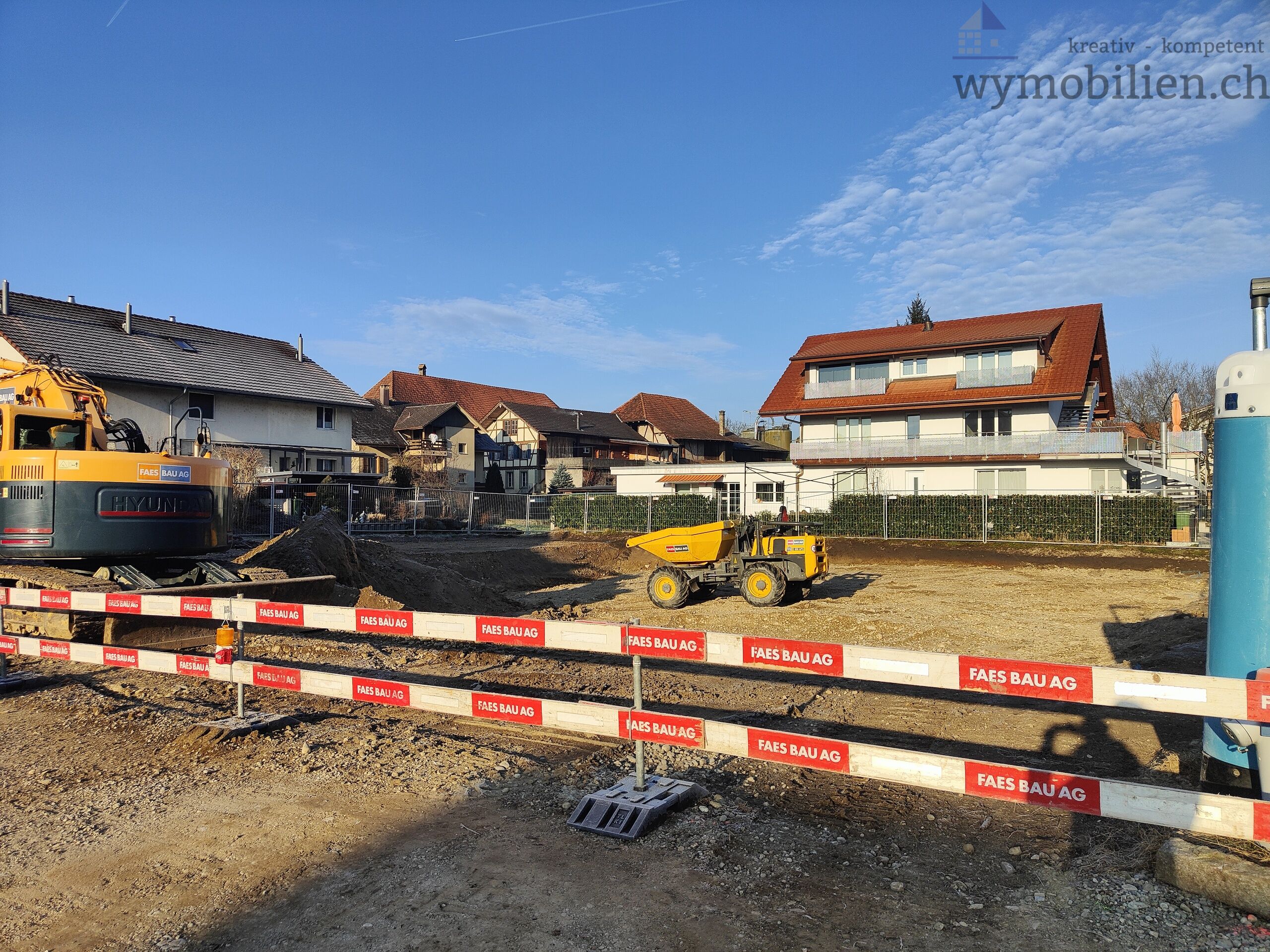 Baustelle in der Morgensonne (10.2.2023)