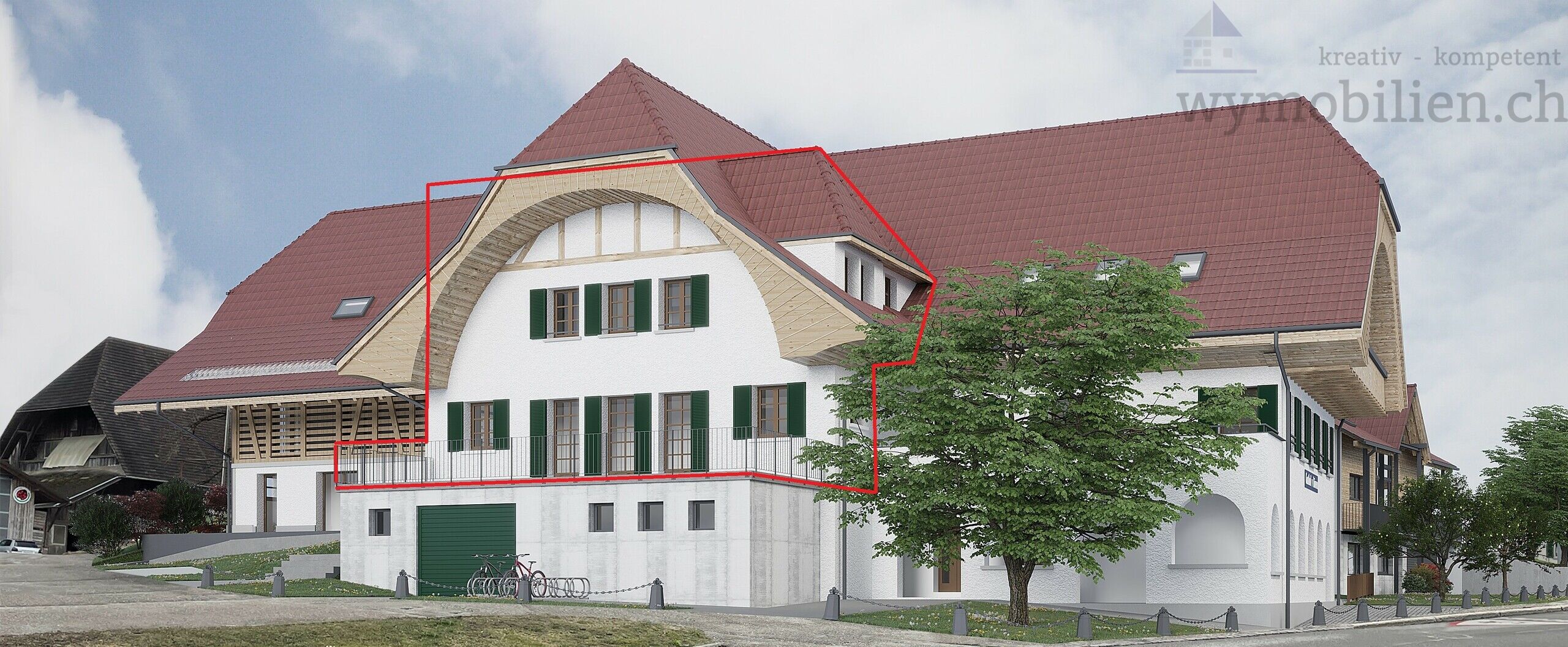 Die Wohnung W3 mit grosser Terrasse