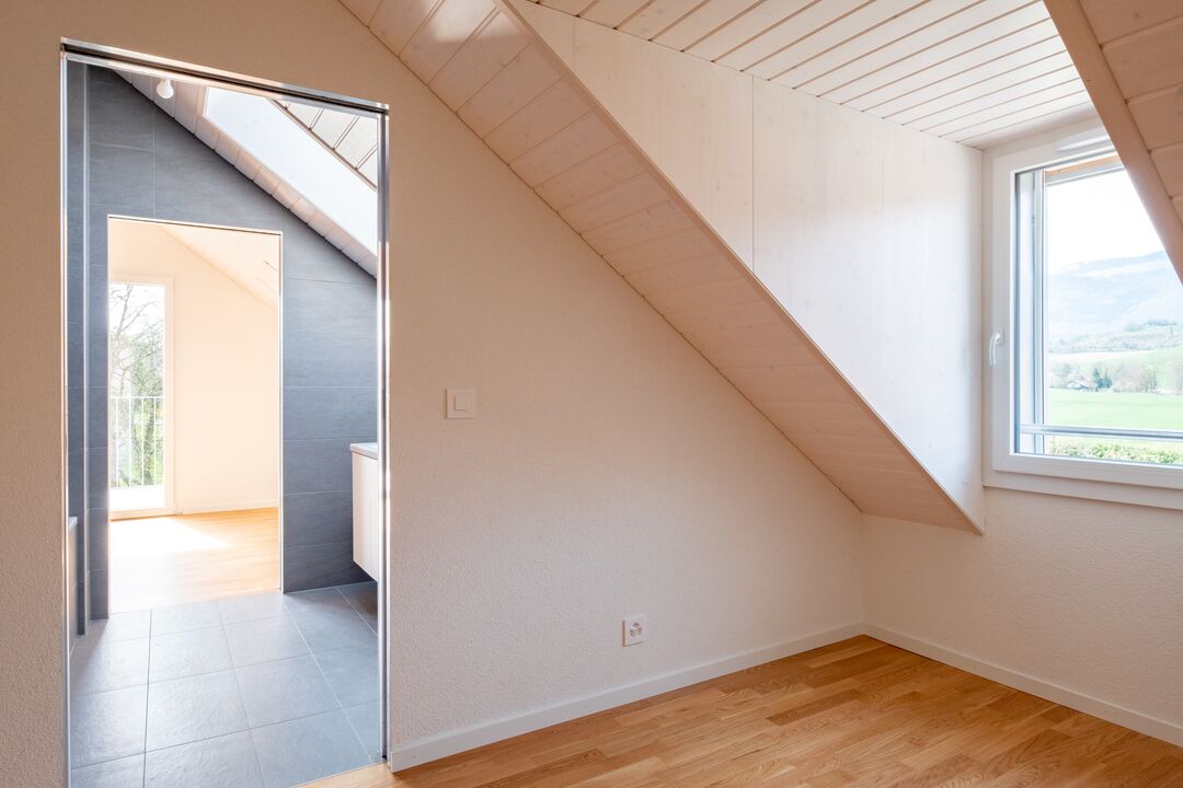 Construction d'un petit immeuble au style villageois avec 6 appartements : l'intérieur.
