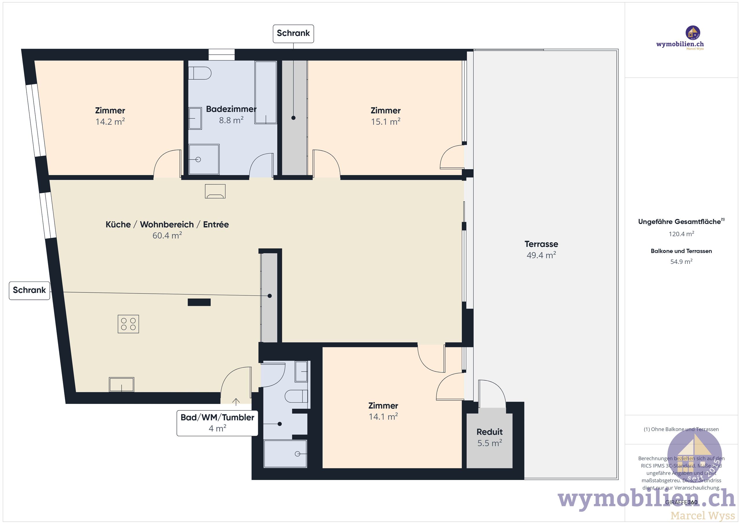 Grundriss der Attikawohnung 