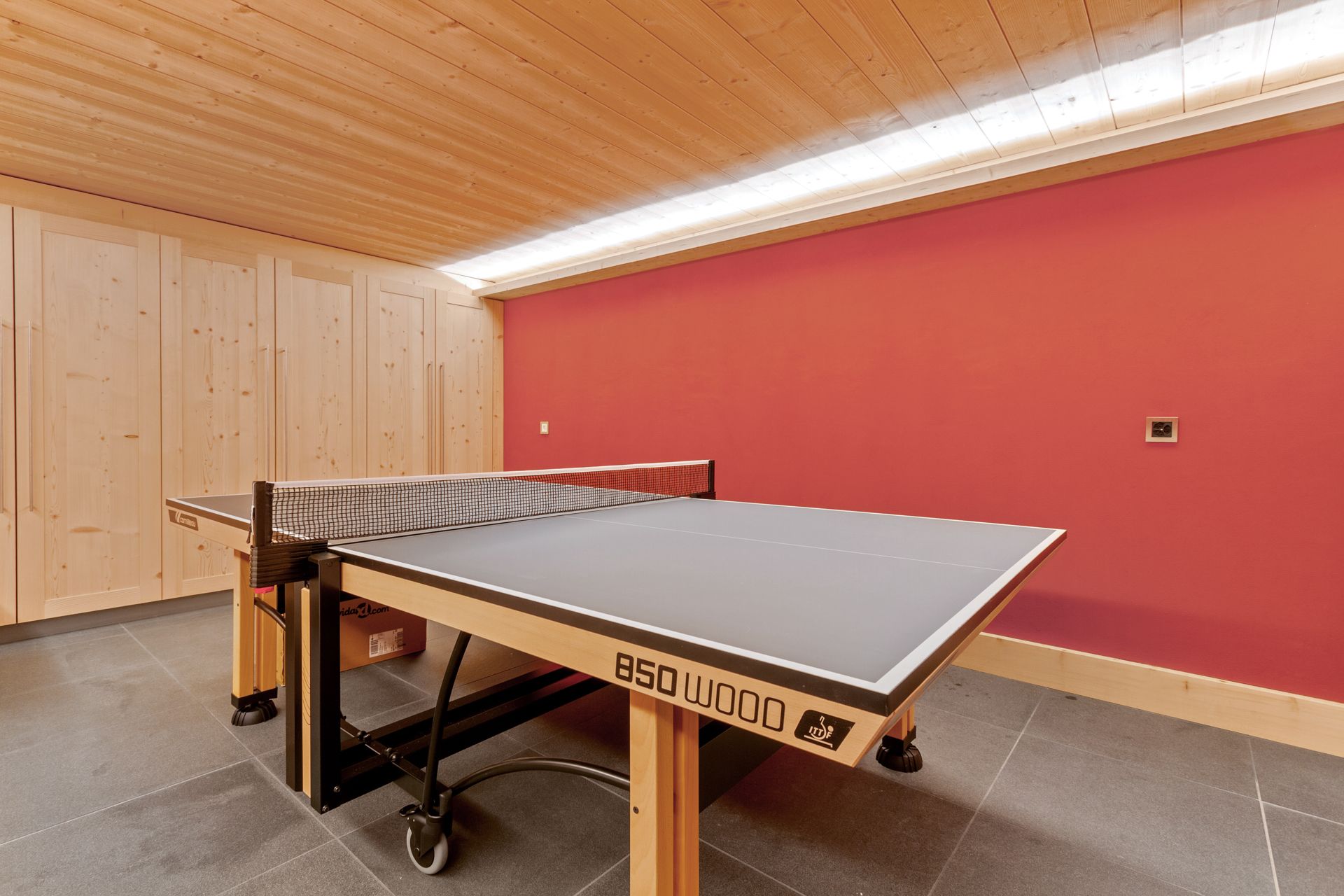 Games room in the basement