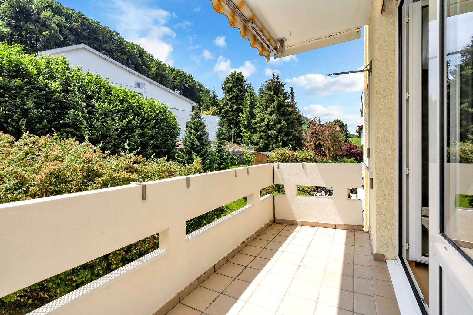 Gut besonnter Balkon mit Südausrichtung