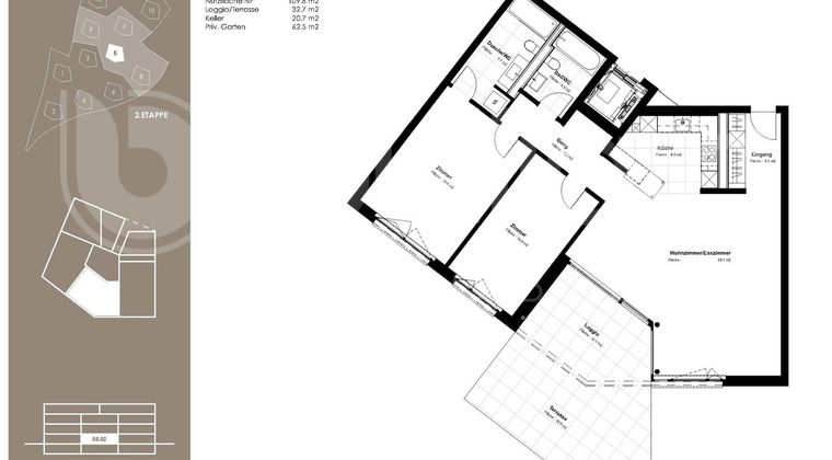 Appartement 3.5 pces, 5.02, REZ, 109.1 m2