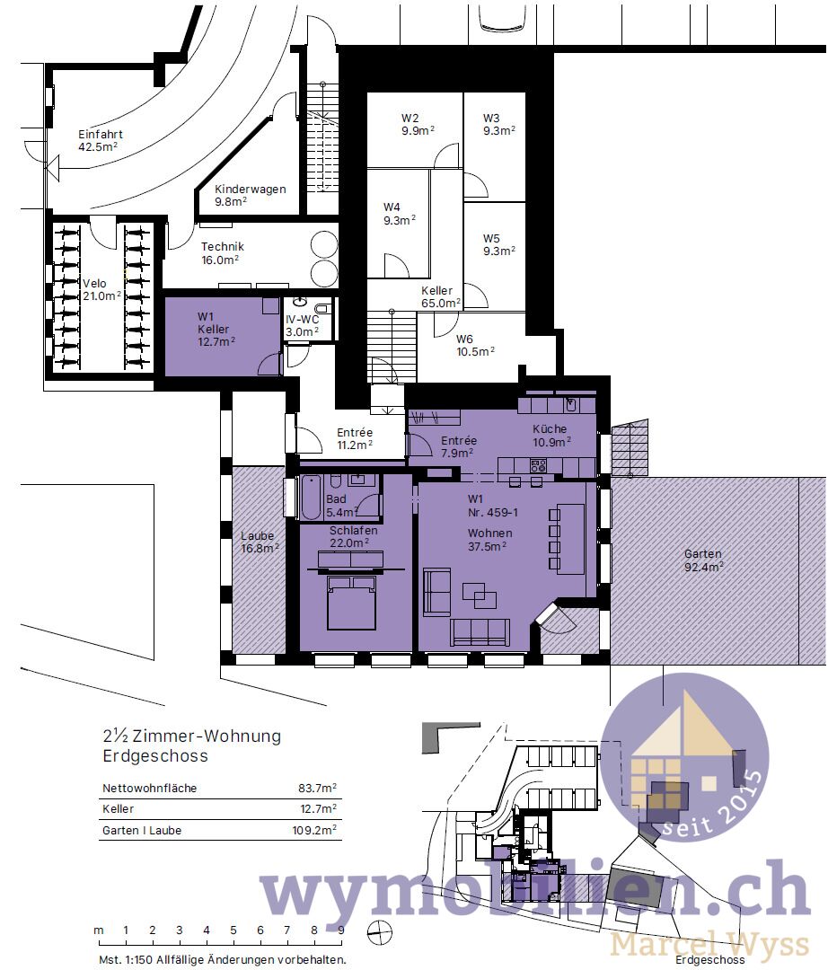 W1 2.5 Zimmer EG (ehem. Rest. mit Terrasse)
